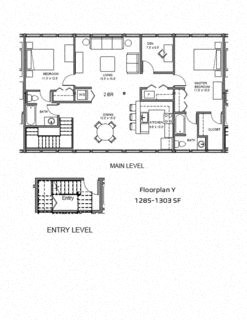 a floor plan of a house with a bedroom and a living room